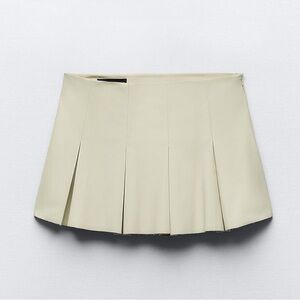 BNWT ZARA FAUX LEATHER PLEATED MINI SKIRT SZ SMALL